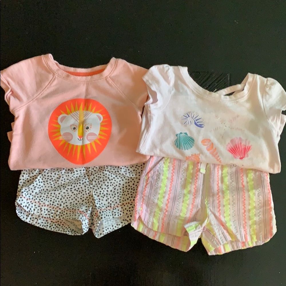 VGUC Girls 2T Shirt and Shorts Sets